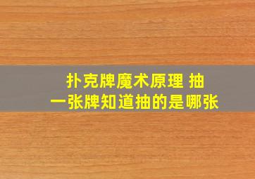 扑克牌魔术原理 抽一张牌知道抽的是哪张